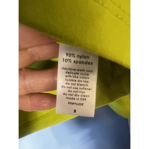 Susana monaco Cropped Off-Shoulder Long Sleeve Top, Lime Green vacation summer - Picture 6 of 7